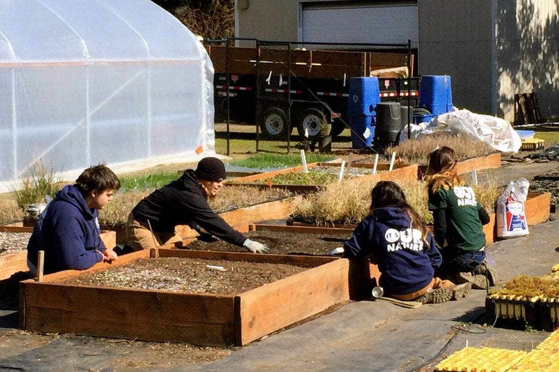 photo of YEC youth at the Native Plant Center