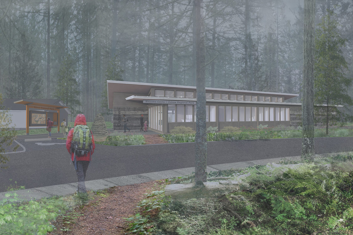 Outside view of new Oxbow Regional Park welcome center.