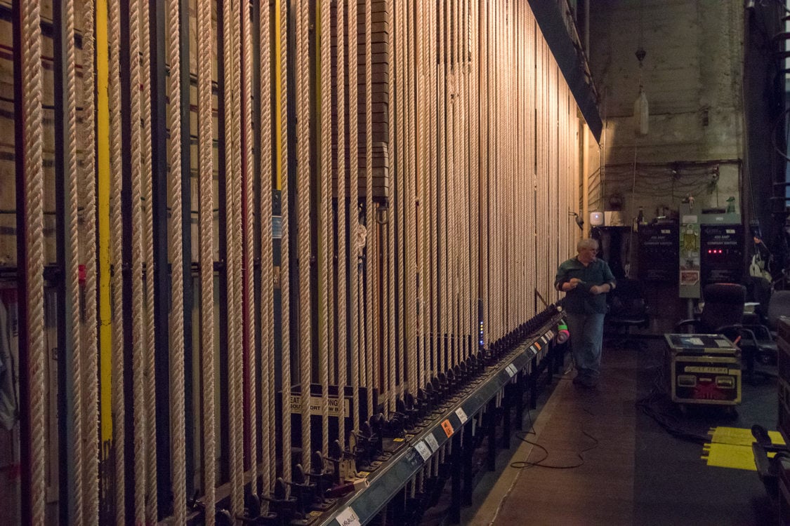 Keller Auditorium's counterweight rigging system