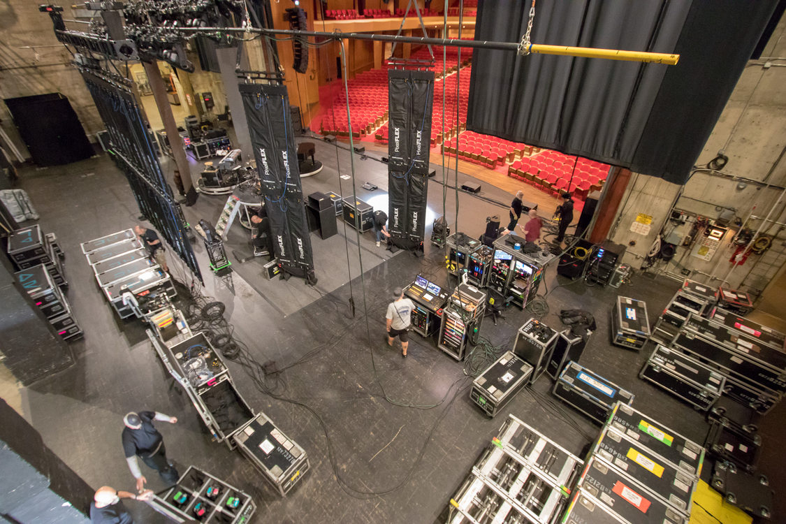 Aerial view of the Keller stage as the RAIN crew loads in