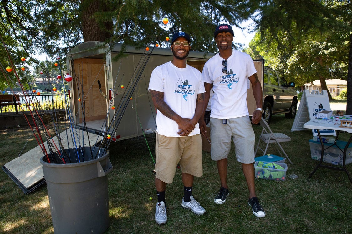 Philip Anderson (left) and Dishaun Berry (right), founders of the Get Hooked Foundation