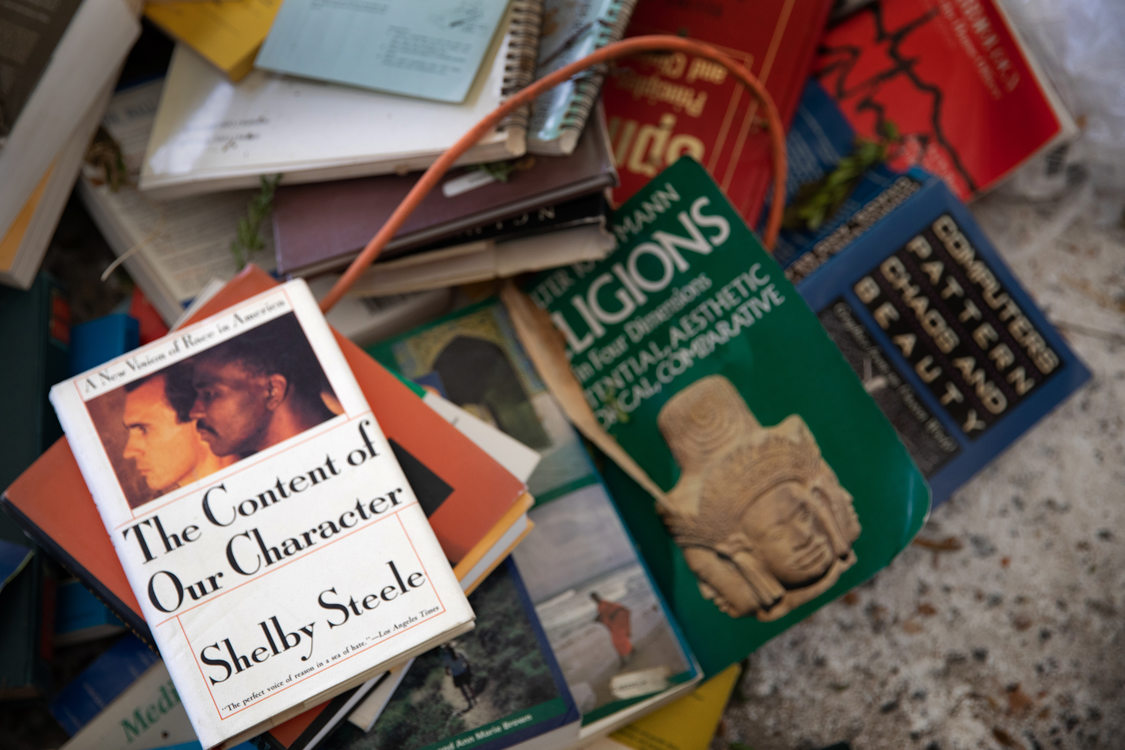 a pile of books at Metro Central 