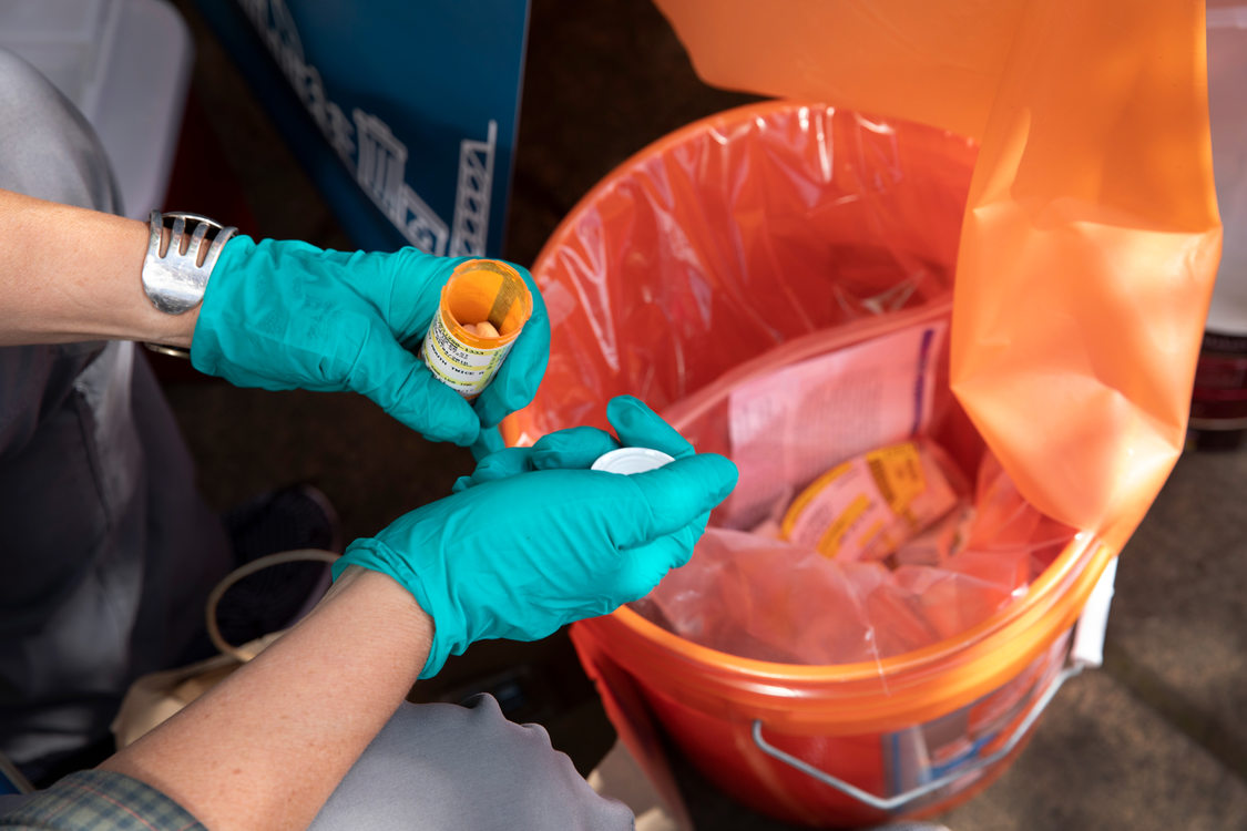 Unused medication is collected for proper disposal
