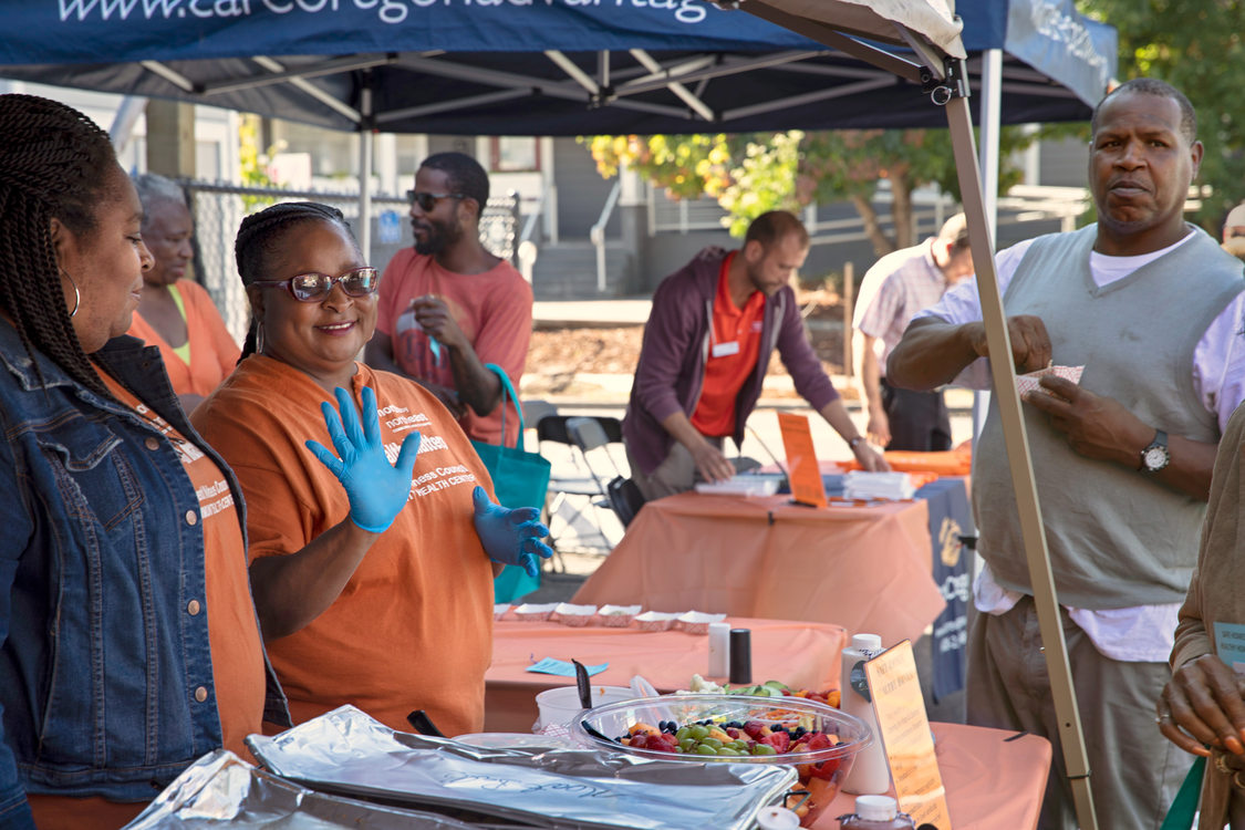 event hosts serve up free healthy food to attendees 
