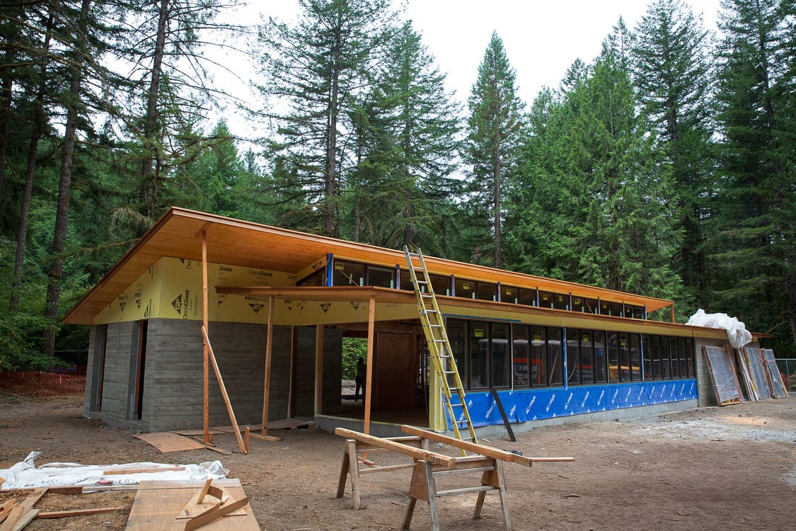 Oxbow Regional Park welcome center, building in progress.