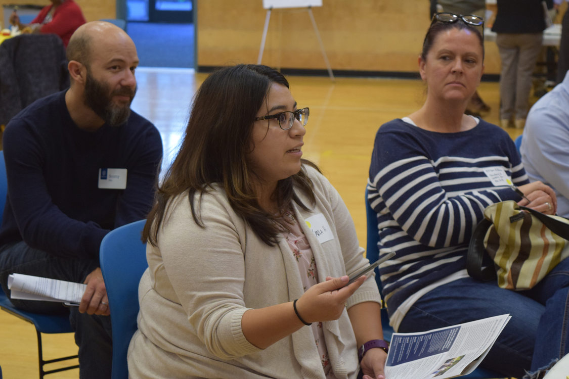 Woman speaking during breakout session