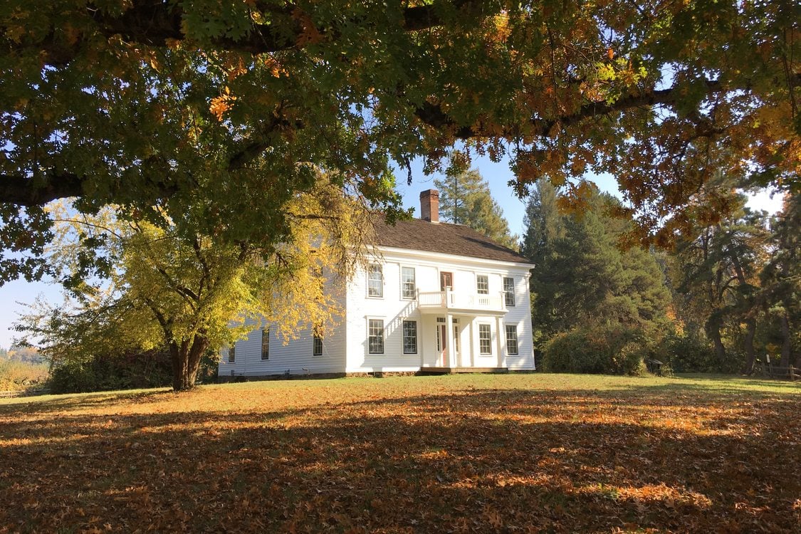 photo of Bybee-Howell House during autumn at Howell Territorial Park