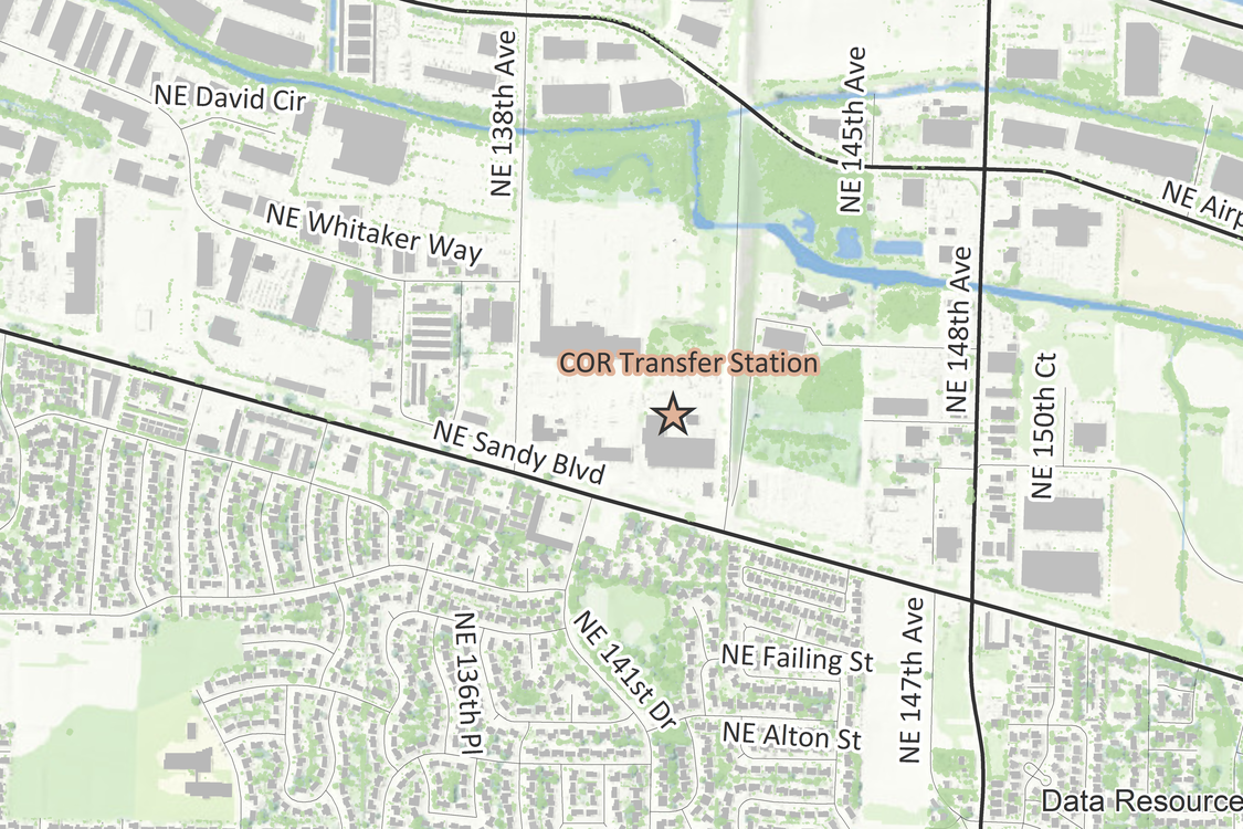 Location map of COR Transfer Station