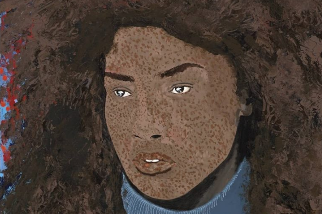 a painting of a woman by Portland artist Sade Beasley