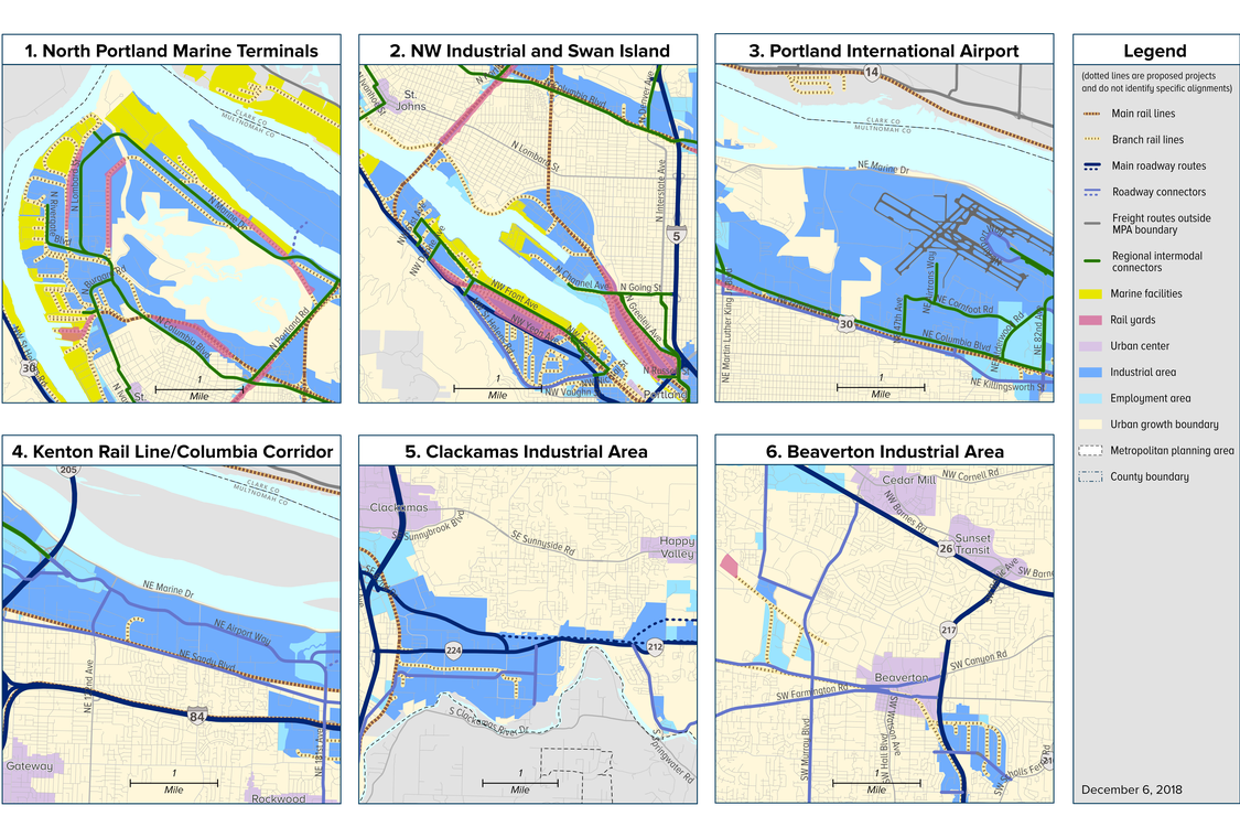 Regional freight map inserts