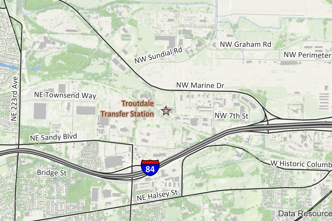 Troutdale Transfer Station facility location map
