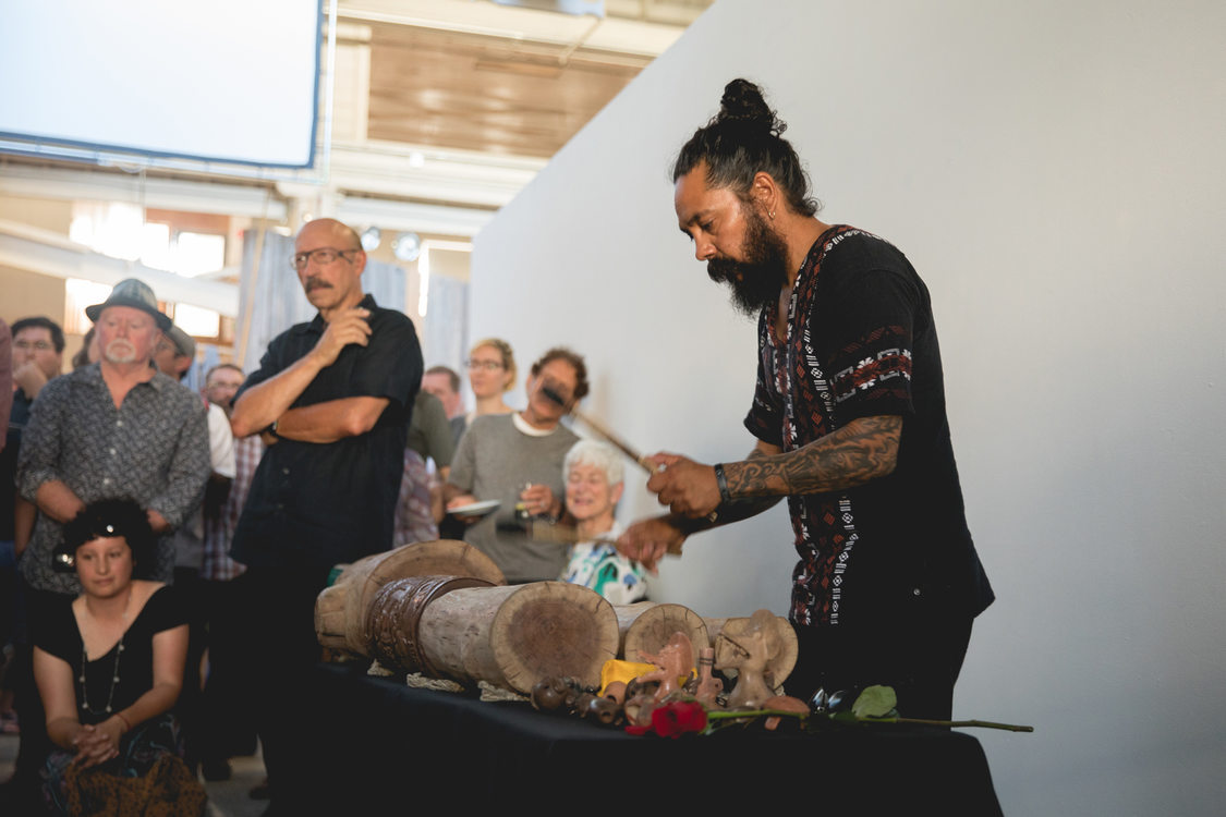 GLEAN artist Eduardo Cruz Torres at the opening of GLEAN 2018