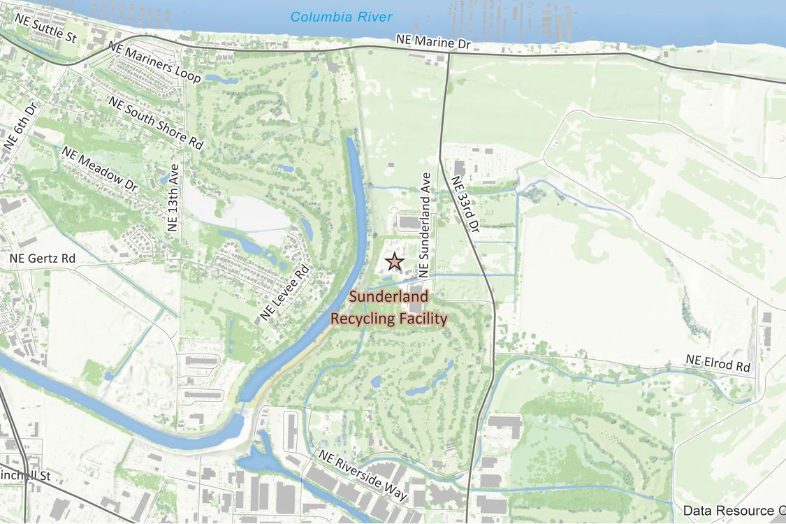 Sunderland Recycling facility location map