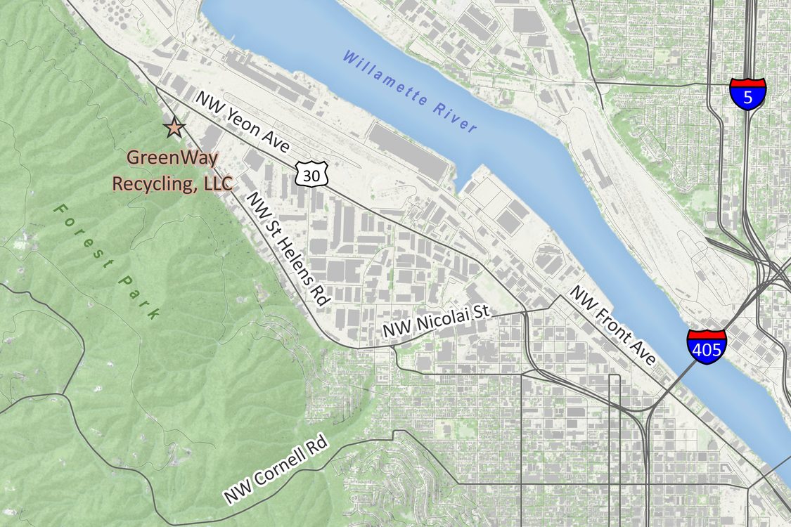 GreenWay Recycling, LLC, Facility Location Map