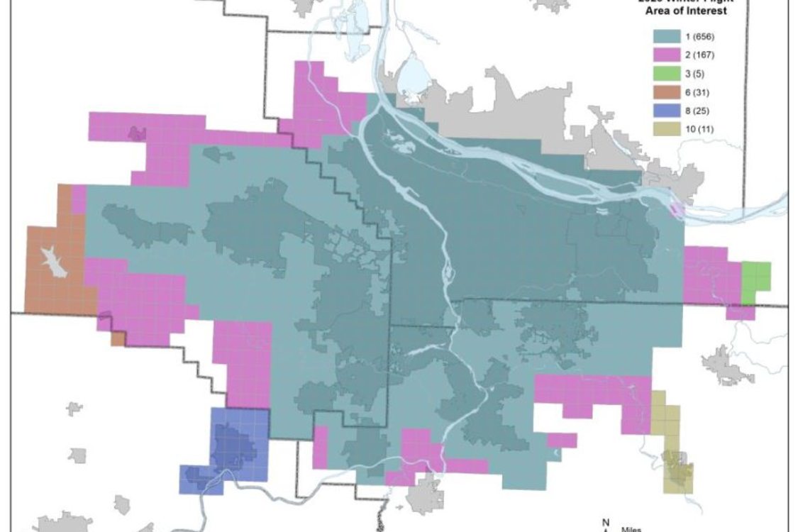 Acquisition map for the 2023 leaf-off orthophotography flight