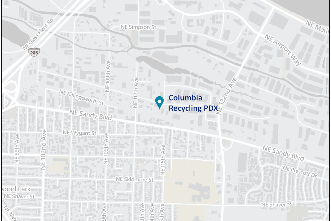 Map of Columbia Recycling location