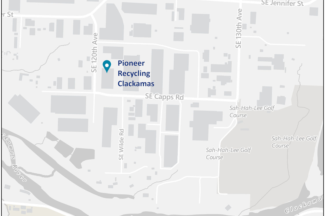 Map of Pioneer Recycling Clackamas facility.