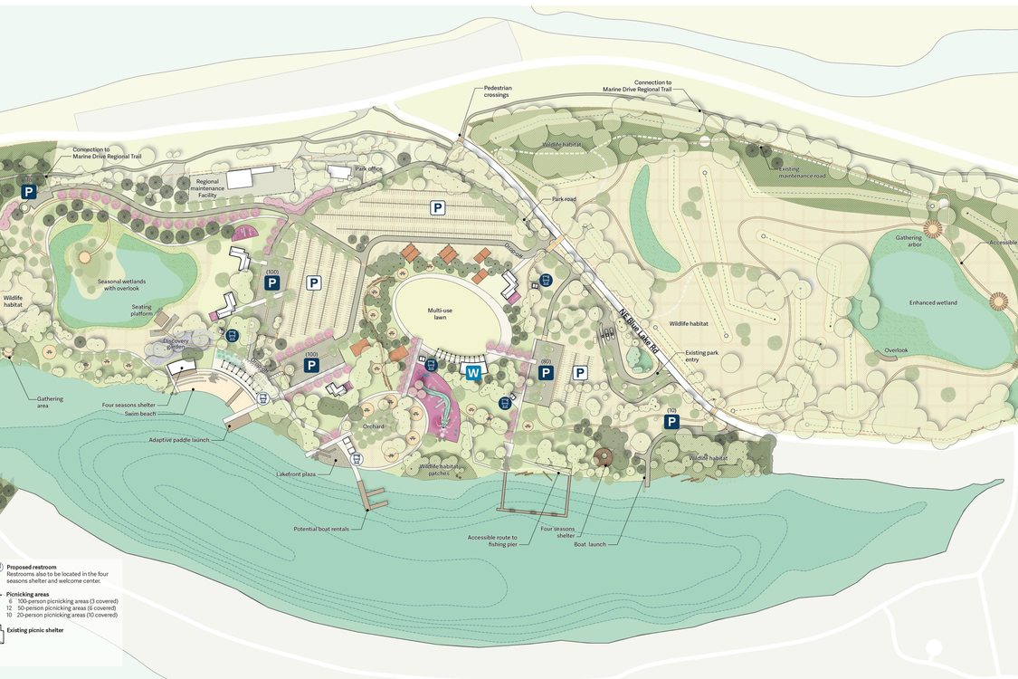 map of the "Big Hearted" option for Blue Lake Regional Park options