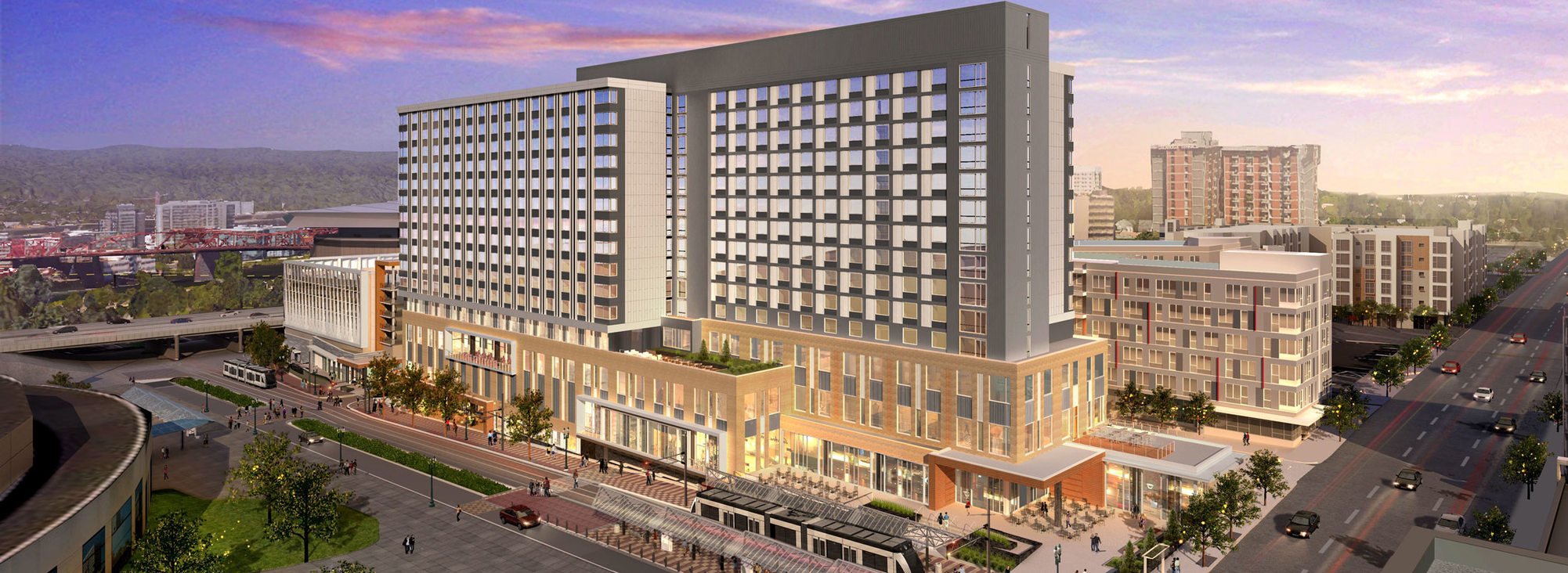rendering of convention center hotel