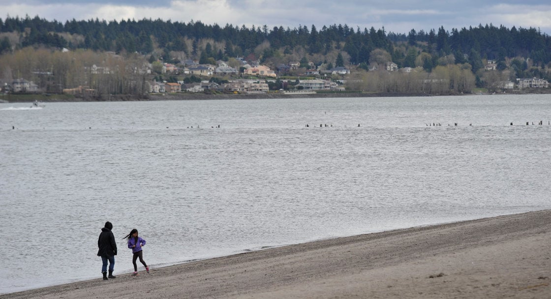 photo of a family walking along the beach