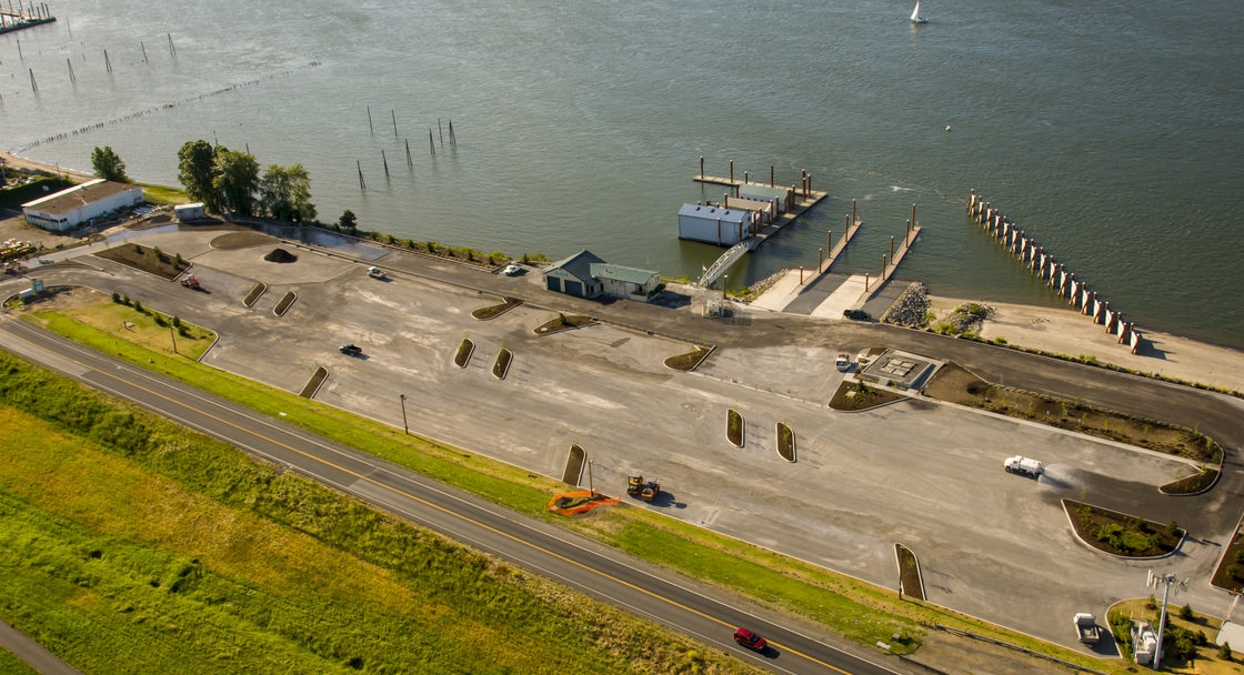aerial view of the M. James Gleason boat ramp