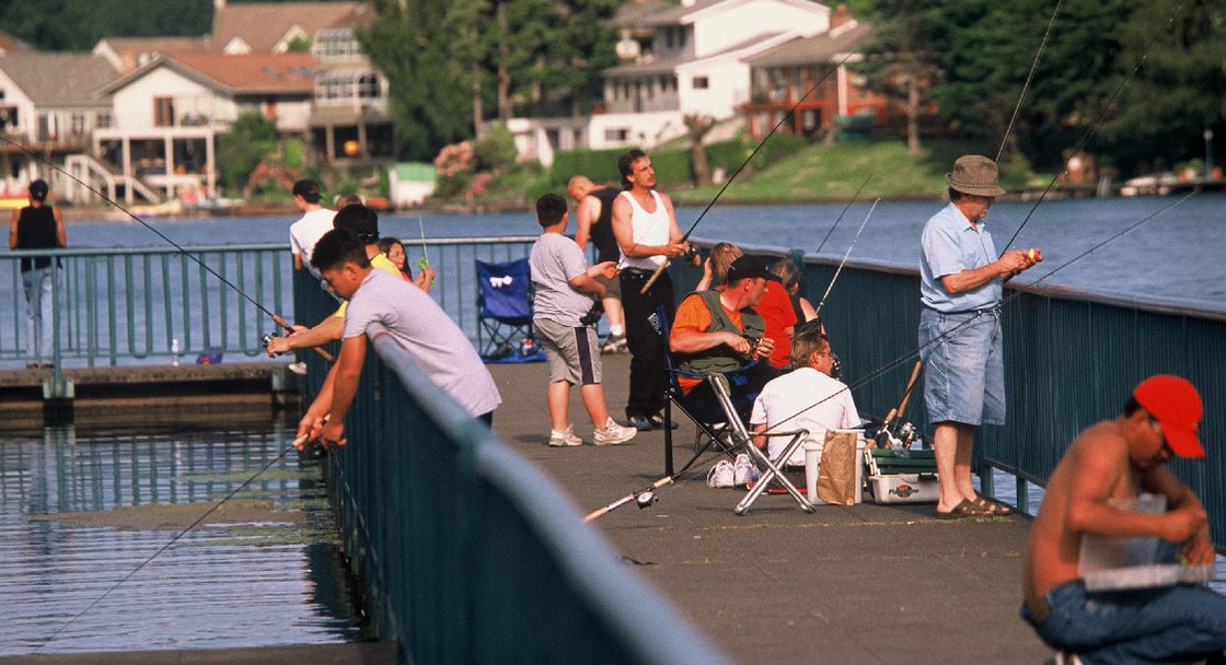 Fishing at Blue Lake Park