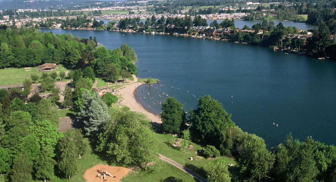 Aerial view of Blue Lake Park