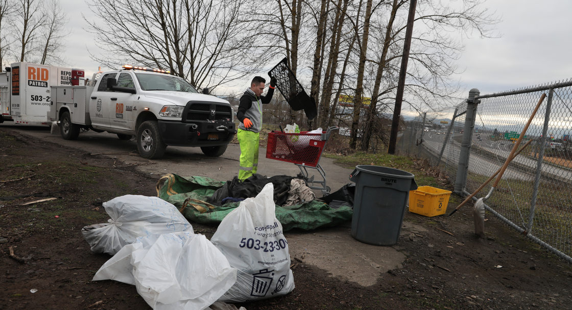 RID crew cleans dumped trash and bags