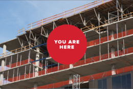 You are here -- building construction background