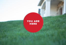 You are here dot with grass and house: Portland housing affordability